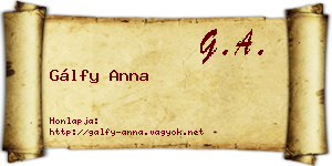 Gálfy Anna névjegykártya